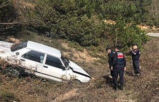 Bilecik’te seyir halinde kontrolden çıkan araç...