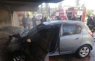 Bina altında kapalı garajda park halindeyken yanan...