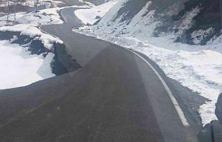 Bingöl’de heyelan yola zarar verdi