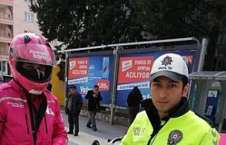 Çorum’da motosiklet sürücüleri denetlendi