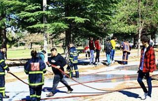 DPÜ KTBMYO’da yangın tatbikatı