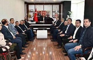 Ergin ve beraberindekiler ATSO’yu ziyaret etti