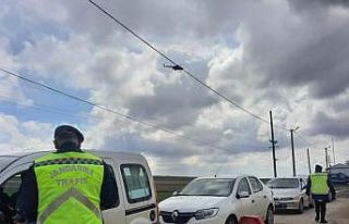 Eskişehir’de helikopter destekli trafik denetimi