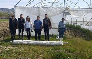 Fırtınada zarar göre seralara büyükşehirden...