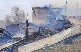 Giresun’da 4 ev ve bir samanlık kül oldu