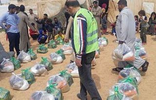 İhtiyaç sahibi bin 100 aileye et, patates ve gıda...