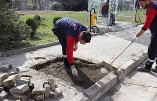 Kaldırımlara bahar bakımı