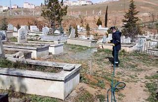 Kırıkkale’de mezarlıklar ilaçlandı