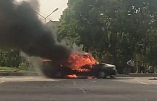 LPG’li araç alev topuna döndü