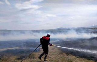 Merada çıkan yangında 3 dönüm alan zarar gördü