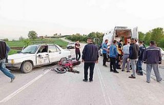 Motosikletli genç ölümden döndü