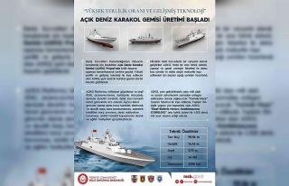 MSB, Açık Deniz Karakol Gemisi’nin üretimine...