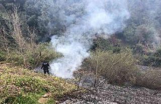 Sinop’ta çıkan yangının büyümesini polis önledi