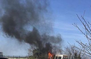 Sinop’ta okul servisi yangını