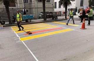 Sinop’ta yaya geçiş çizgileri yenilendi