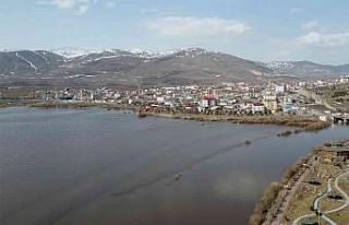 Sular altında kalan Ardahan Ovası havadan görüntülendi