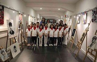 100 minik öğrenciden 100 Atatürk eseri