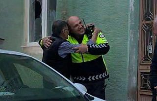 Alkollü sürücü polise sarılarak bayramlaştı