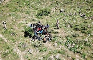 Arazide yaya ilerleyen 28 düzensiz göçmen yakalandı