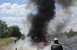 Avrupa Otoyolu’nda araç yangını