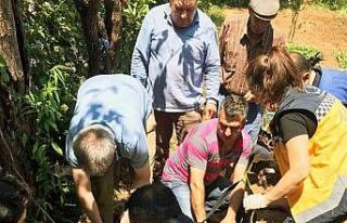 Ayağını çapa makinesine kaptırdı, itfaiye kurtardı