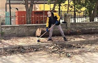 Bayburt’un sokaklarında bahar temizliği