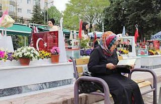 Bayram arifesinde şehit aileleri şehitliğe akın...