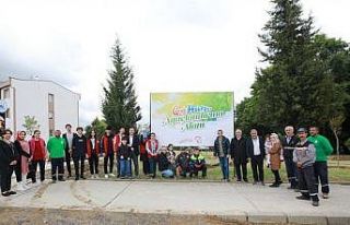 Çocuk Hakları Ağaçlandırma Alanı’nda fidanlar...