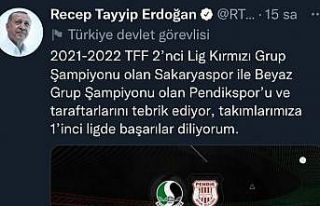 Cumhurbaşkanı Erdoğan Sakaryaspor’u tebrik etti