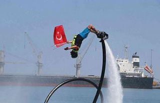 Flyboard gösterisi nefes kesti