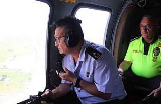 Helikopterli trafik denetiminde sürücüler havadan...