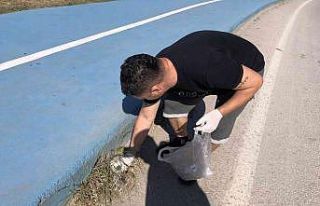 Hem spor yapıyor hem çevresini temizliyor