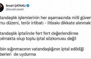 İçişleri Bakanlığı Sözcüsü Çataklı: “15...