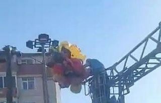 İtfaiyenin uçan balonlarla imtihanı