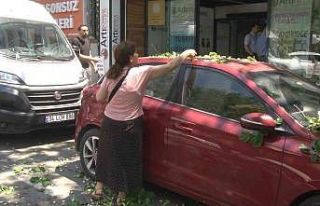 Kadıköy’de ilginç anlar: Otomobilin üzerine...