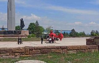 Kalp krizi geçiren hasta helikopterle sevk edildi