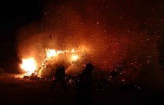 Kereste fabrikasının ahşap kulübesi alev alev...