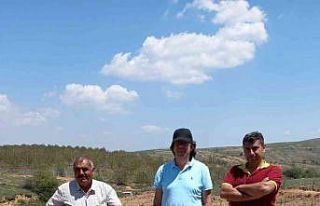 Nazilli’de siyah elma ve mor aronya fidanları toprakla...