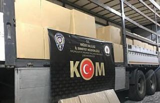 Niğde’de 4 milyon 950 bin adet kaçak makaron ele...