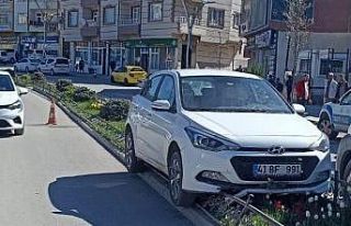 Orta refüje çıkarak kaza yapan yaşlı adam yaralandı