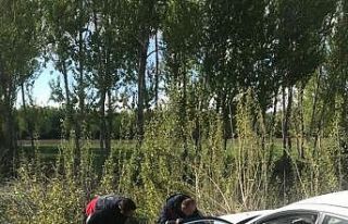 Otomobil tarlaya uçtu: 2 yaralı