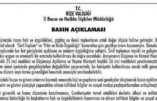 Rize’de 5 günlük yasaklama kararı