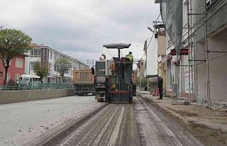 Şehrin farklı noktalarında asfalt çalışması