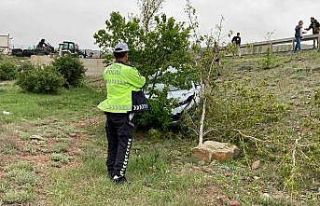 Sivas’ta otomobil şarampole uçtu: 2 yaralı