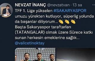 Yeni İl Müdürü İnanç Sakaryaspor’un şampiyonluğunu...