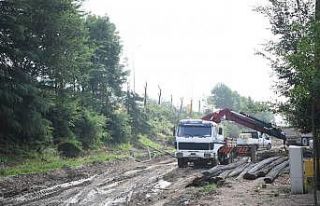 Alikahya Stadyum bağlantı yolunda çalışmalar...