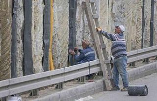 Alt geçitte püskürtme beton duvar çalışması