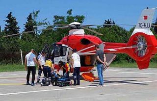 Beyin damarı tıkalı olan kadın ambulans helikopterle...
