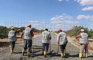 Birecik’te çelik hasırlı beton yol uygulaması