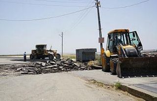 Buğdaycılar pazarında asfalt çalışması